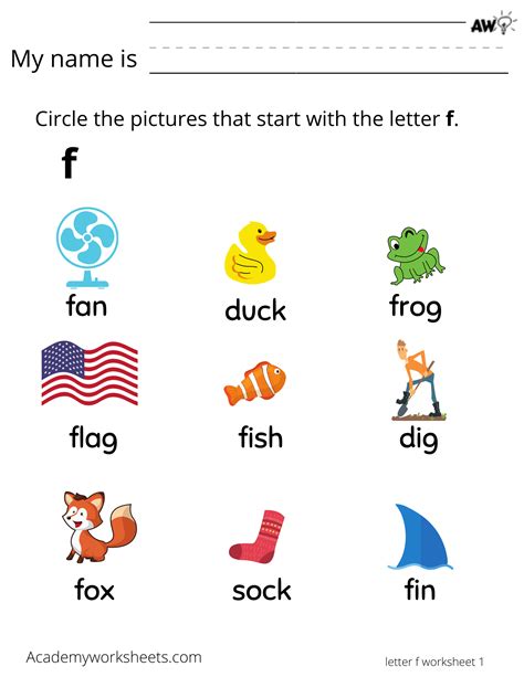 Learn The Letter F .
